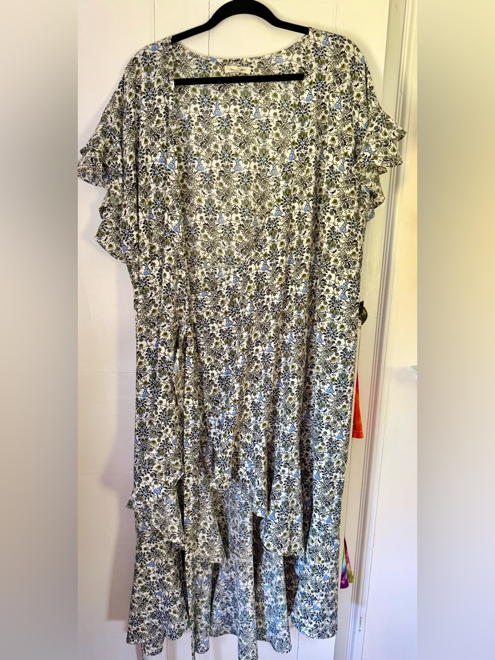 Chic Plus Size Max Studio Wrap Dress Blue/Green